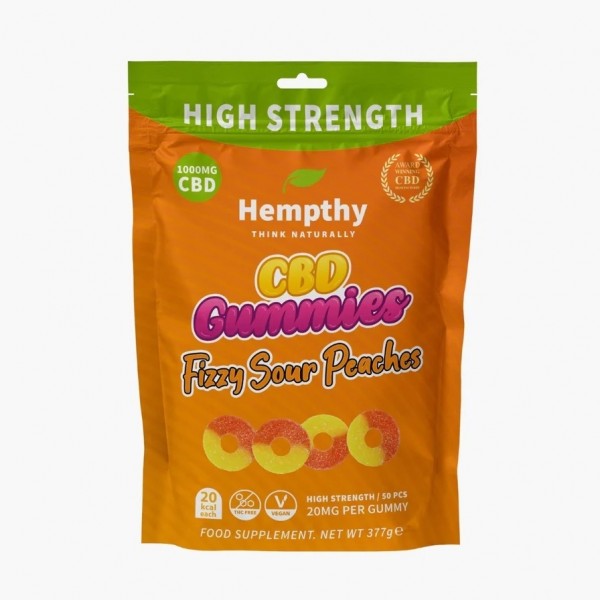 Hempthy CBD Gummis Hochfest - Fizzy Sour Peaches - 50St